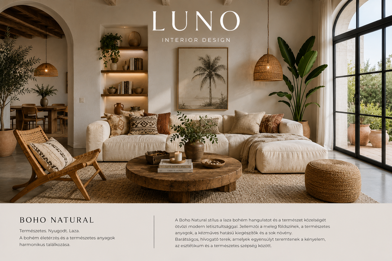 Boho Natural enteriőr referencia